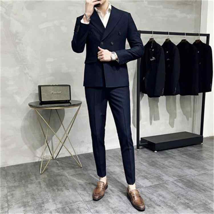 春 コーデ メンズ 用 服 シンプル ファッション オシャレ 大人 かっこいい 大きいサイズ ストリート 紳士服 ダブルブレスト スーツ 韓国スタイル スリム カジュアル ビジネス ハイエンド ツーピース