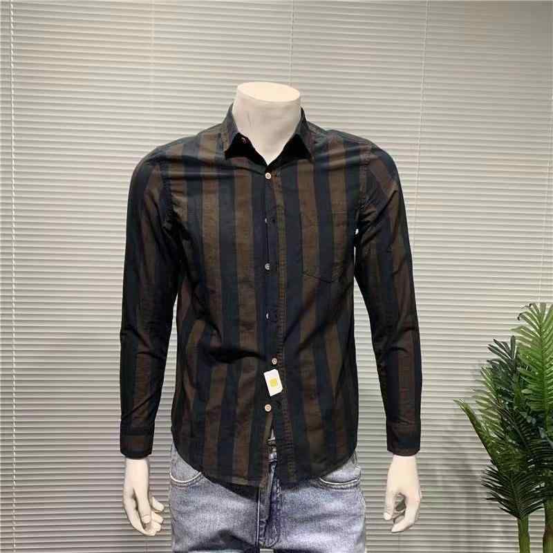 春 コーデ メンズ 用 服 シンプル ファッション オシャレ 大人 かっこいい 大きいサイズ ストリート 紳士服 シンプル 軽 レトロ ストライプ 長袖 シャツ アウトドア 快適