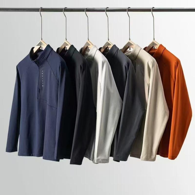 春 コーデ メンズ 用 服 シンプル ファッション オシャレ 大人 かっこいい 大きいサイズ ストリート 紳士服 ハーフ ジップ スウェット シャツ カジュアル スタンドカラー 長袖 レイヤリング シャツ