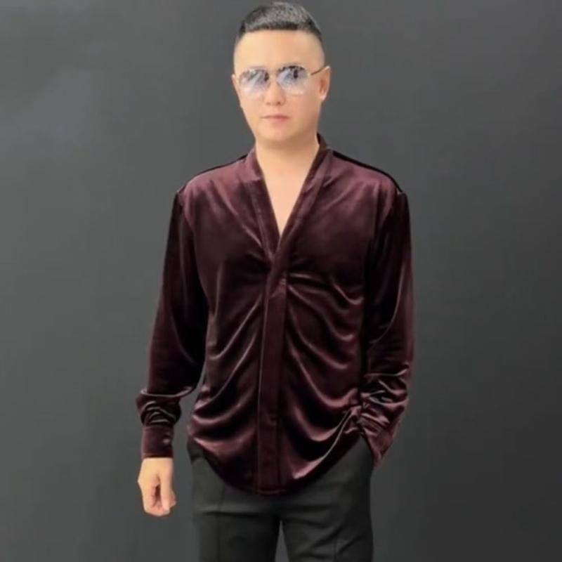 春 コーデ メンズ 用 服 シンプル ファッション オシャレ 大人 かっこいい 大きいサイズ ストリート 紳士服 ハイエンド カジュアル シャツ Vネック スリム