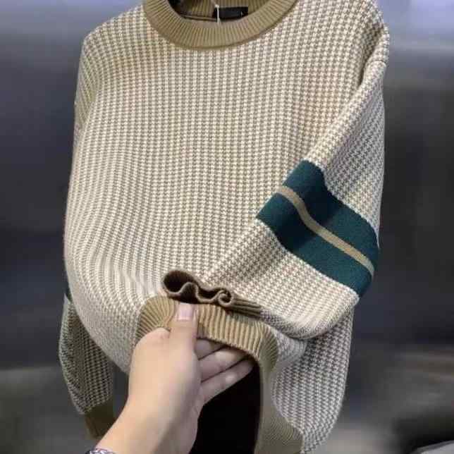 春 コーデ メンズ 用 服 シンプル ファッション オシャレ 大人 かっこいい 大きいサイズ ストリート 紳士服 ラウンドネック 長袖 スウェット シャツ セーター プルオーバー ジャケット ストライプ セーター
