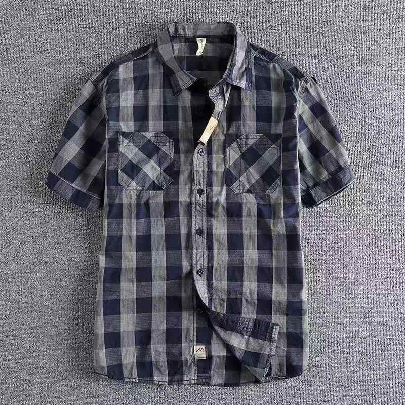 春 コーデ メンズ 用 服 シンプル ファッション オシャレ 大人 かっこいい 大きいサイズ ストリート 紳士服 アメリカン チェック柄 半袖 シャツ 韓国スタイル 快適 ジャケット カジュアル T
