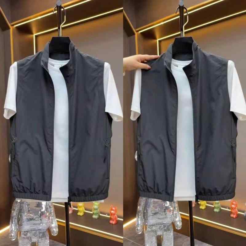 春 コーデ メンズ 用 服 シンプル ファッション オシャレ 大人 かっこいい 大きいサイズ ストリート 紳士服 ノースリーブベスト ハイエンド カジュアル スタンドカラー ベスト ジャケット