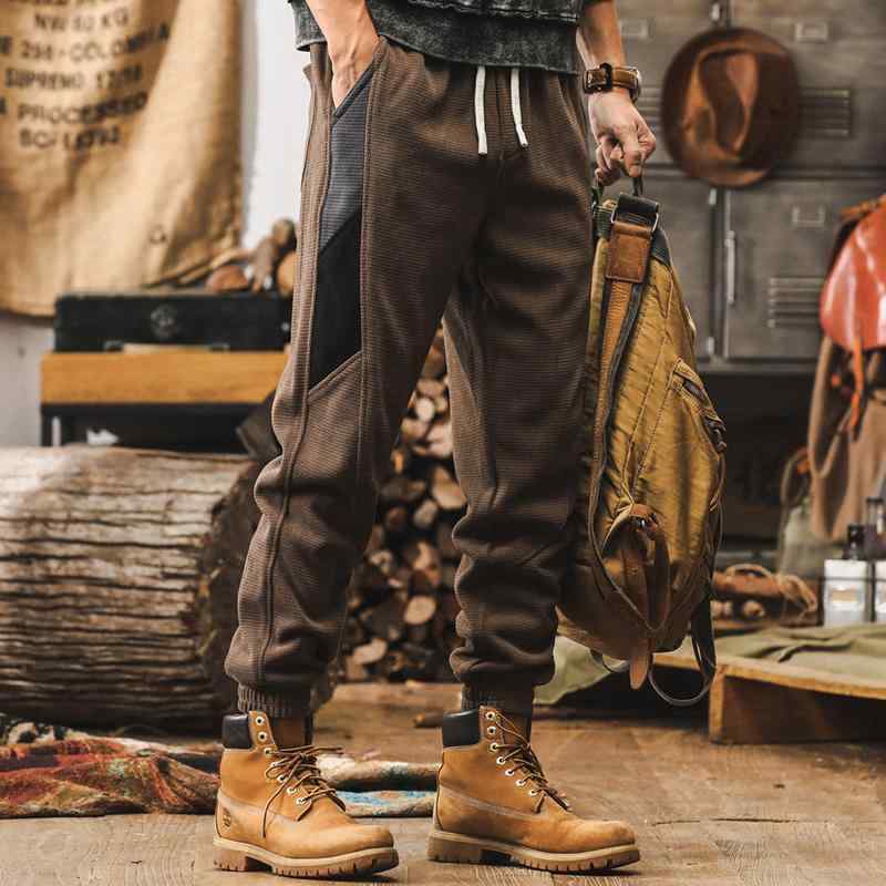 春 コーデ メンズ 用 服 シンプル ファッション オシャレ 大人 かっこいい 大きいサイズ ストリート 紳士服 アメリカン レトロ 厚手 コーデュロイ パンツ レッグ タイ カジュアル テクスチャ スウェットパンツ｜リコット