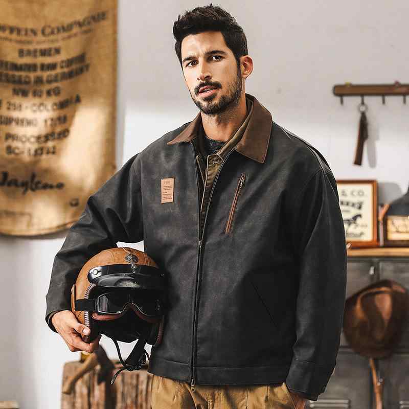 春 コーデ メンズ 用 服 シンプル ファッション オシャレ 大人 かっこいい 大きいサイズ ストリート 紳士服 アメリカン レトロ PU コットン コート コットンコート タフ ハンティング スーツ ライダース ジャケット |リコット