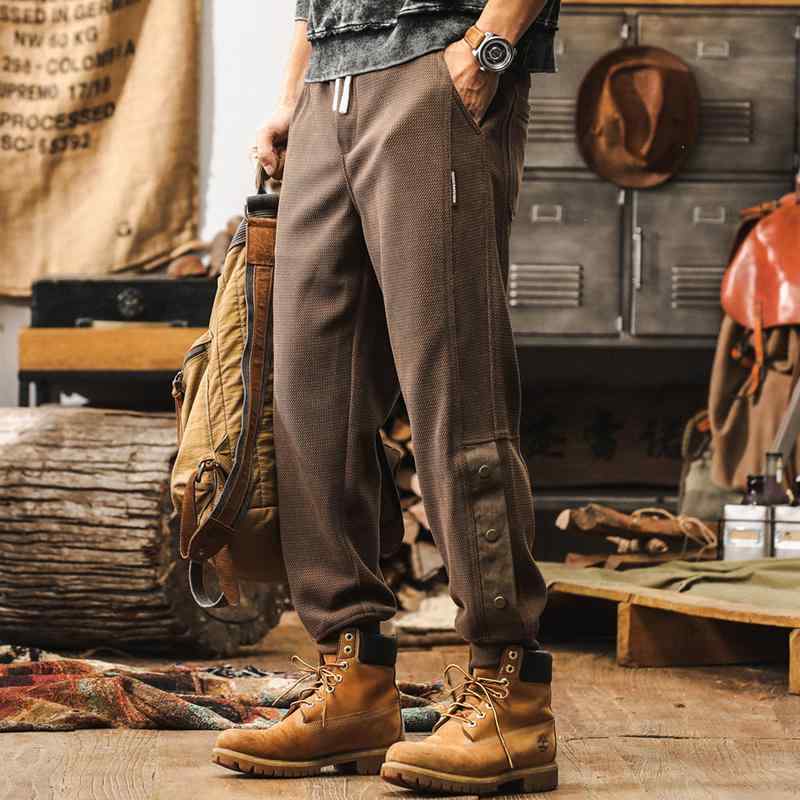 春 コーデ メンズ 用 服 シンプル ファッション オシャレ 大人 かっこいい 大きいサイズ ストリート 紳士服 アメリカン レトロ ハイエンド ステッチ ジャカード ニット スウェット パンツ カジュアル