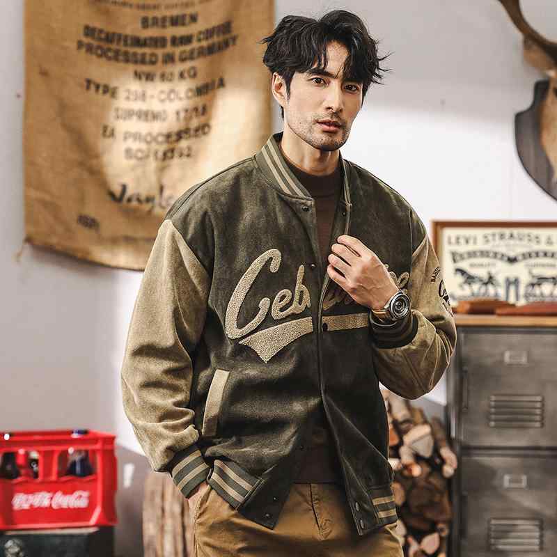春 コーデ メンズ 用 服 分かりやすい 流行り物 オシャレ 成年者 かっこいい 途轍も無い大いさ 表どおり 成人男性服 アメリカン レトロ スエードクロス 上衣 綿織物綿織物 上衣 メンズファッション-コート・ジャケット