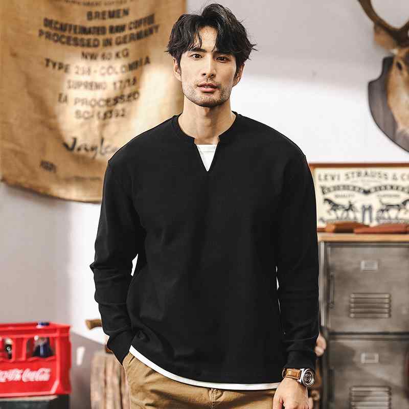 春 コーデ メンズ 用 服 分かりやすい 流行り物 オシャレ 成年者 かっこいい 馬鹿でかい大きさ 表どおり 成人男性服 アメリカン レトロ 甚だしい 長袖 T プルオーバーV素っ首 まがい物 背広 トップス