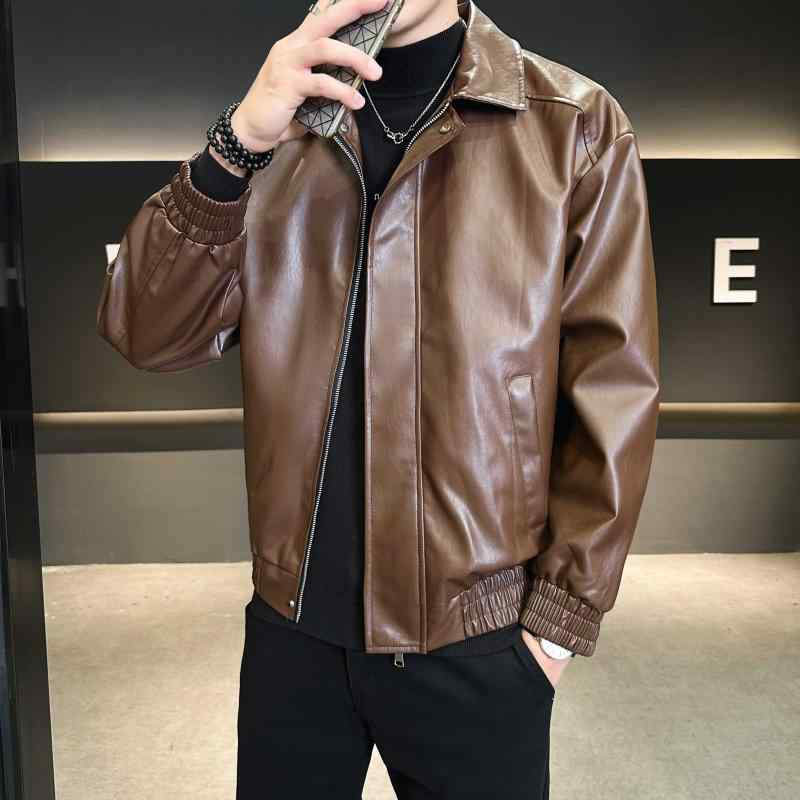 春 コーデ メンズ 用 服 シンプル ファッション オシャレ 大人 かっこいい 大きいサイズ ストリート 紳士服 PU バイク 服 カジュアル アメリカン レトロ ハイエンド