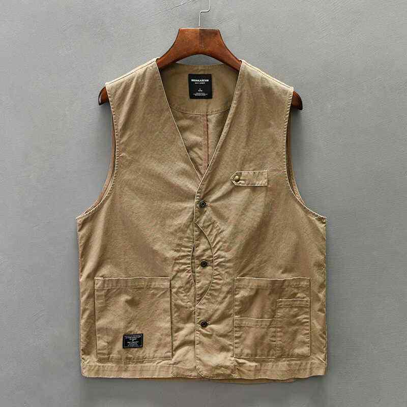 春 コーデ メンズ 用 服 シンプル ファッション オシャレ 大人 かっこいい 大きいサイズ ストリート 紳士服 アメリカン レトロ Vネック ワーク ベスト レイ ノースリーブベスト ジャケット