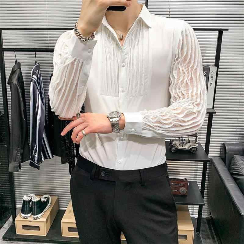 春 コーデ メンズ 用 服 シンプル ファッション オシャレ 大人 かっこいい 大きいサイズ ストリート 紳士服 シャツ 長袖 韓国スタイル スリム シャツ ナイトクラブ