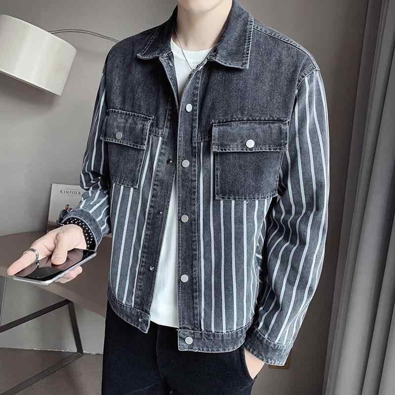 春 コーデ メンズ 用 服 分かりやすい 流行り物 オシャレ 成年者 かっこいい 馬鹿でかい大きさ 表どおり 成人男性服 上衣 縞模様 ジーンズ 韓国表現スタイル トップス