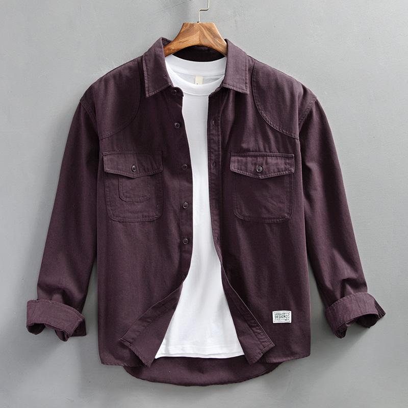 春 コーデ メンズ 用 服 シンプル ファッション オシャレ 大人 かっこいい 大きいサイズ ストリート 紳士服 アメリカン ストリート ヘビー ワーク シャツ カジュアル コットン トップス 長袖 シャツ ジャケット