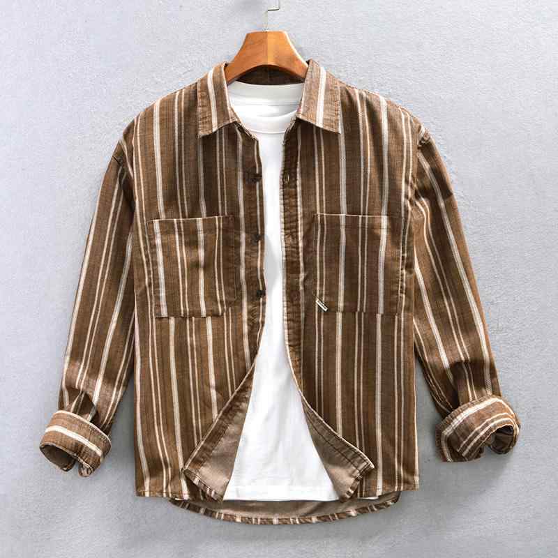 春 コーデ メンズ 用 服 分かりやすい 流行り物 オシャレ 成年者 かっこいい 気が大きい大きさ 表どおり 成人男性服 アメリカン 甚だしい 縦縞 長袖 プルオーバー ゆったり 心地よい 細工物 プルオーバー 上衣