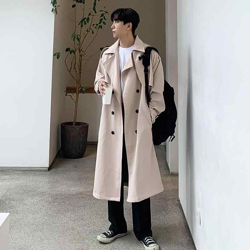春 コーデ メンズ 用 服 シンプル ファッション オシャレ 大人 かっこいい 大きいサイズ ストリート 紳士服 ウインドブレーカー ジャケット ミドル丈 韓国スタイル ゆったり カジュアル ダブルブレスト コート