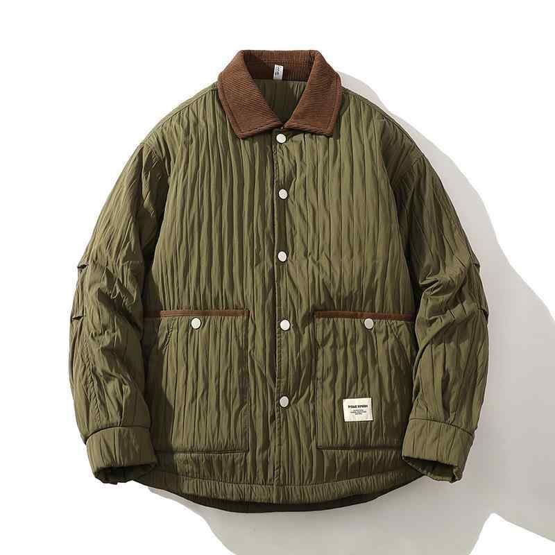 春 コーデ メンズ 用 服 分かりやすい 流行り物 オシャレ 成年者 かっこいい 馬鹿でかい大きさ 表どおり 成人男性服 レトロ キルティング 上衣 綿織物厚地の外套 心地好い 細工物御召しもの 防寒 服