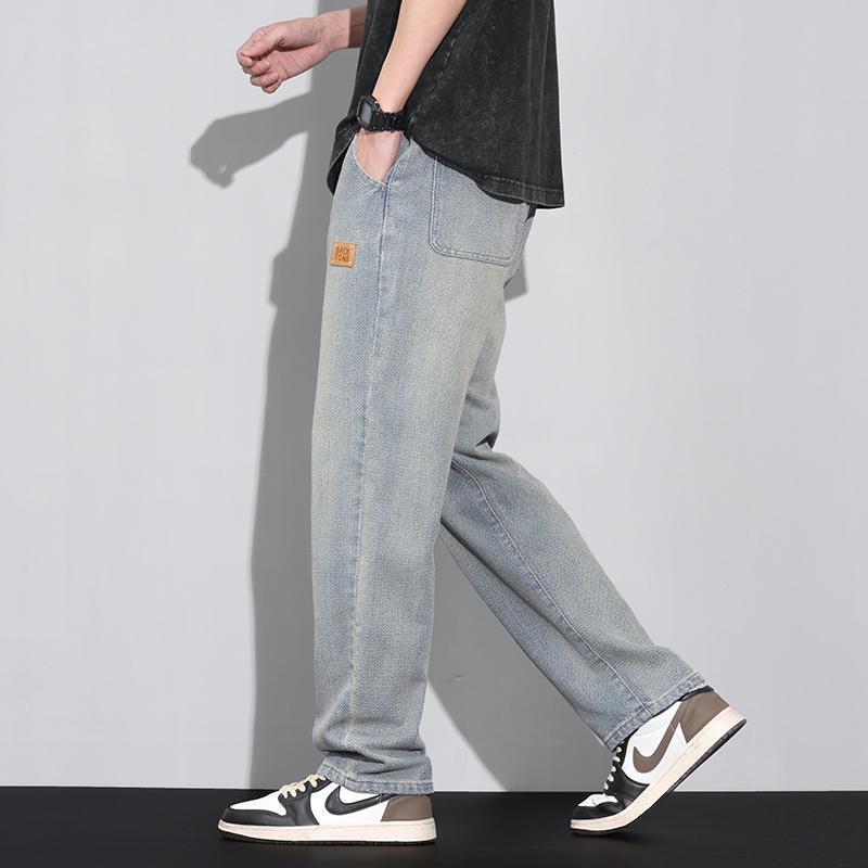 春 コーデ メンズ 用 服 シンプル ファッション オシャレ 大人 かっこいい 大きいサイズ ストリート 紳士服 ジーンズ 薄手 アメカジ ワイド ストレート パンツ