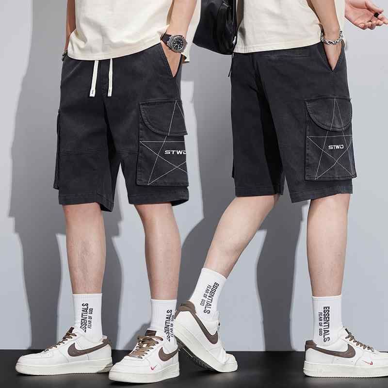 春 コーデ メンズ 用 服 シンプル ファッション オシャレ 大人 かっこいい 大きいサイズ ストリート 紳士服 デニムパンツ 薄手 アメリカン ワークウェア カジュアル 五分丈 パンツ