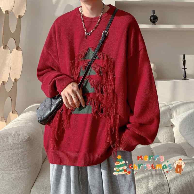 春 コーデ メンズ 用 服 分かりやすい 流行り物 オシャレ 成年者 かっこいい 気が大きい大きさ 表どおり 成人男性服 タッセル 赤 スウェーター 干支 通 のど首 軍事基地 度合い