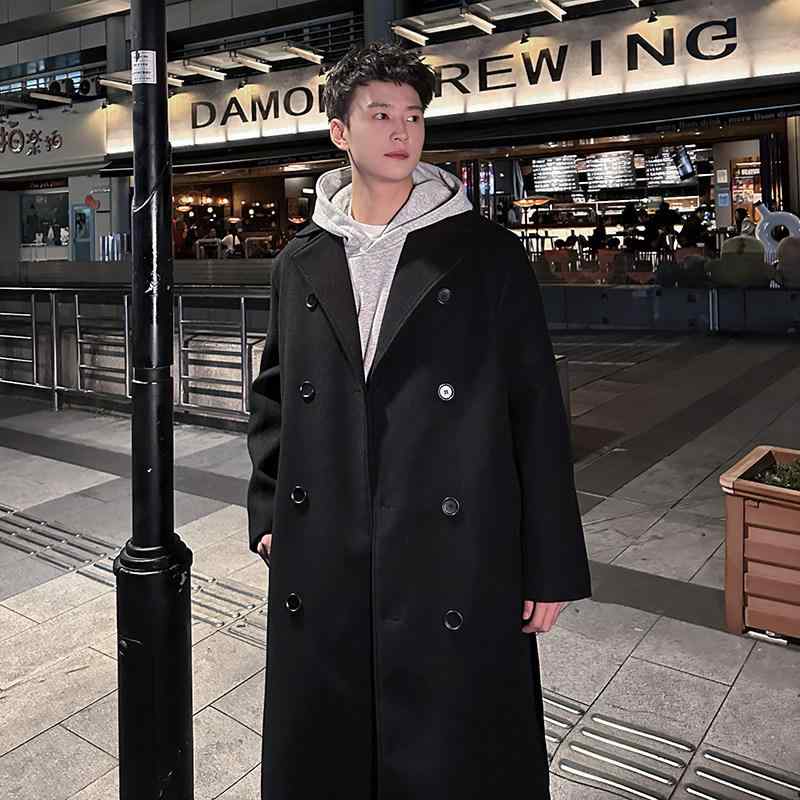 春 コーデ メンズ 用 服 シンプル ファッション オシャレ 大人 かっこいい 大きいサイズ ストリート 紳士服 ウール コート ロング ウインドブレーカー 厚手 ハイエンド