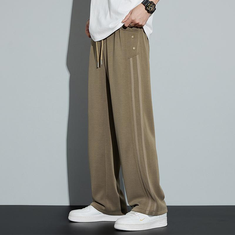 春 コーデ メンズ 用 服 分かりやすい 流行り物 オシャレ 成年者 かっこいい 気が大きい大きさ 表どおり 成人男性服  片方 縞模様 運動競技 心地よい スウェットパンツ ドレープ ズボン下