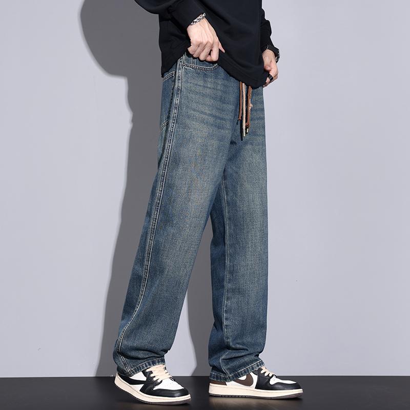 春 コーデ メンズ 用 服 分かりやすい 流行り物 オシャレ 成年者 かっこいい 気が大きい大きさ 表どおり 成人男性服  アメリカン レトロ 引っ切り無い デニム 広広とした レッグ ロング ズボン下