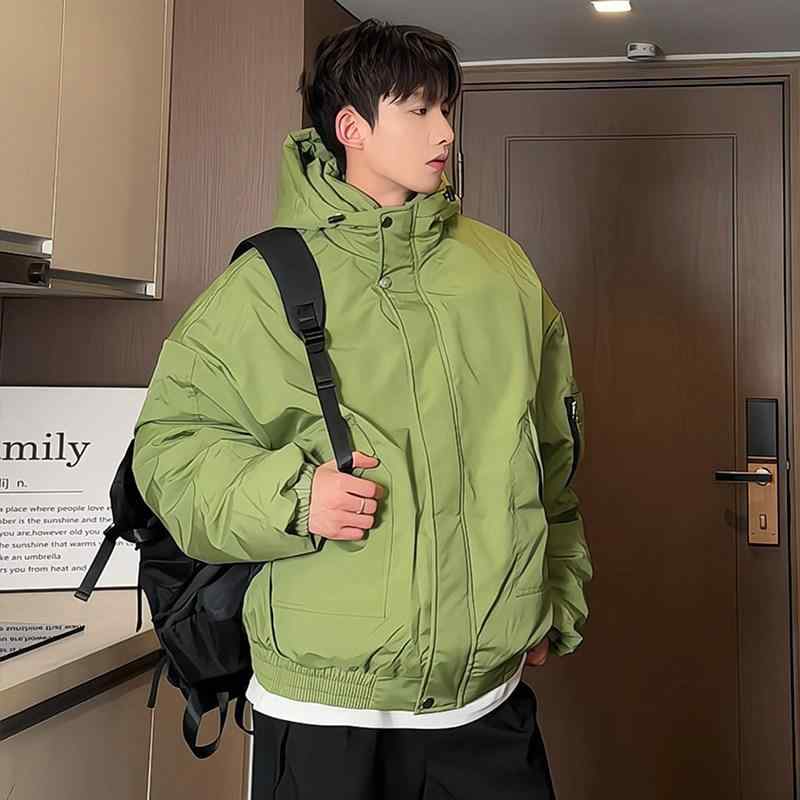 春 コーデ メンズ 用 服 分かりやすい 流行り物 オシャレ 成年者 かっこいい 途轍も無い大きさ 表どおり 成人男性服 アメリカン レトロ ボンネット付き添い人 綿織物厚地の外套 細工物御召しもの