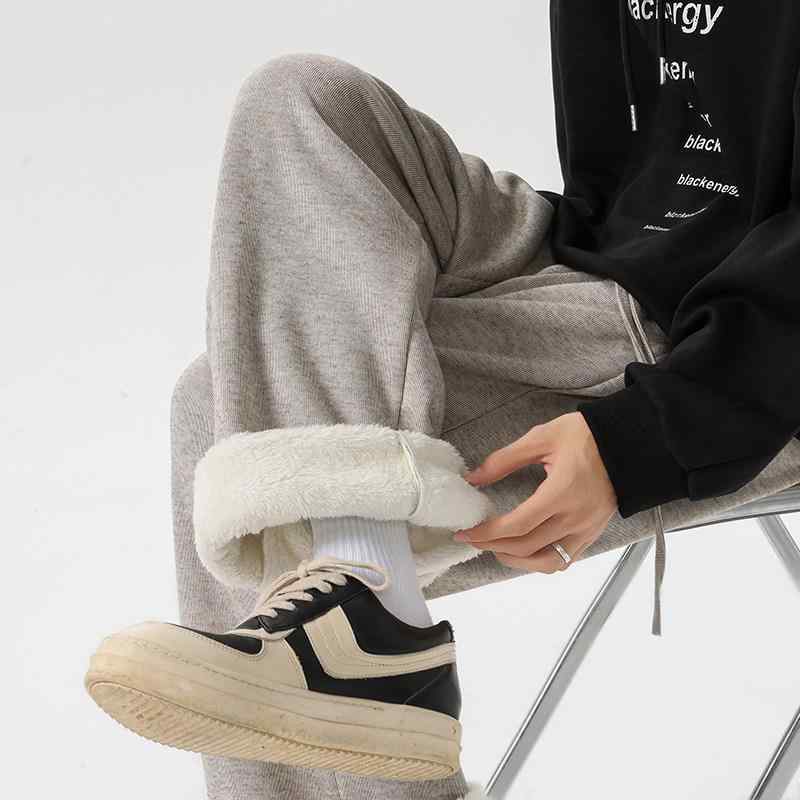 春 コーデ メンズ 用 服 シンプル ファッション オシャレ 大人 かっこいい 大きいサイズ ストリート 紳士服 ヘビー シェルパ スウェットパンツ カジュアル スポーツ パンツ アメリカン ストリート ストレート ドレープ ワイド レッグ