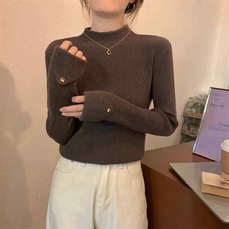 春 コーデ レディース 流行り物 オシャレ 個条 カワイイ コーデ 分かりやすい 好いたらしい 自然的 雅びやか心地よい 用   春 レディース 二分の一 タートル 色合い ウエスタン表現スタイル か細い填まる トップス 編み物 スウェーター 肌付き