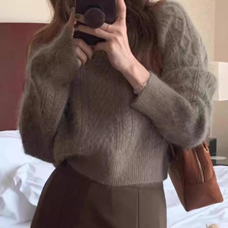 春 コーデ レディース 流行り物 オシャレ 種目 カワイイ コーデ 分かりやすい 好いたらしい 自然的 雅びやか心地よい 用   レトロ トップス スウェーター レディースファッション-その他