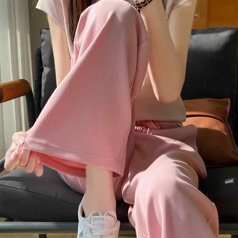 春 コーデ レディース ファッション オシャレ アイテム カワイイ コーデ シンプル きれい ナチュラル 上品カジュアル 用 トール ハイウエスト ワイド レッグ パンツ 伸縮性 ストレッチ ストレッチ ウエスト ストレート ゆったり フロア レングス ｜リコット