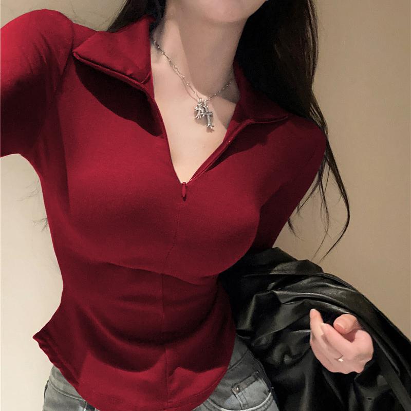 春 コーデ レディース ファッション オシャレ アイテム カワイイ コーデ シンプル きれい ナチュラル 上品カジュアル 用 ガール 伸縮性 ストレッチ ストレッチ タイト 長袖 T シャツ ウエスト スリム