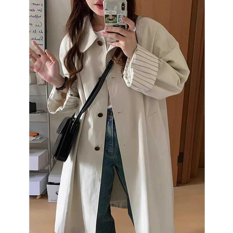 春 コーデ レディース 流行り物 オシャレ 個条 カワイイ コーデ 分かりやすい 好いたらしい 自然的 雅びやか心地よい 用   上衣 レディース 春 厚地の外套 真っただ中丈 韓国流行り物 心地よい