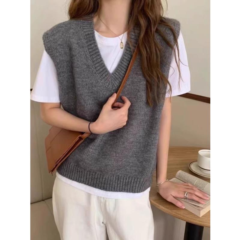 春 コーデ レディース ファッション オシャレ アイテム カワイイ コーデ シンプル きれい ナチュラル 上品カジュアル 用 レトロ セーター ベスト レディース Vネック ニット スベスト ウエスト コート