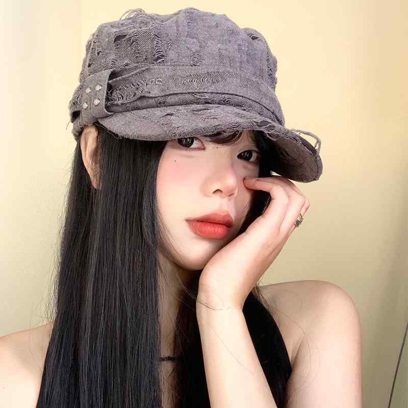 春 コーデ レディース ファッション オシャレ アイテム カワイイ コーデ シンプル きれいめ ナチュラル 上品カジュアル 女性用 婦人服 フラット ベースボールキャップ 帽子 夏 レトロ ホール ダックビル 英国スタイル 帽子