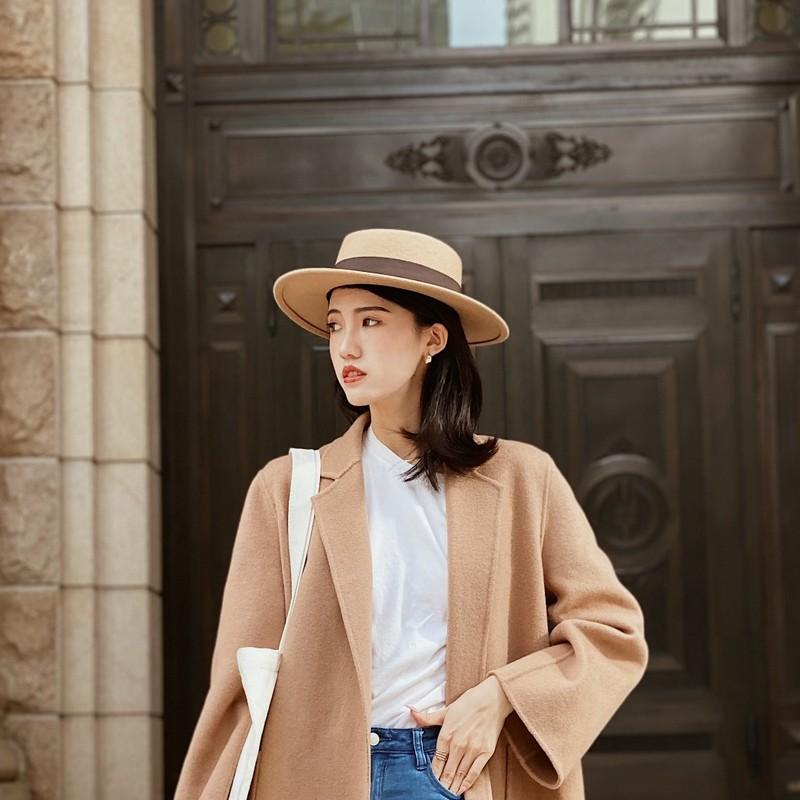 春 コーデ レディース ファッション オシャレ アイテム カワイイ コーデ シンプル きれいめ ナチュラル 上品カジュアル 女性用 婦人服 ウール キャメル ハット 秋 ファッション 英国スタイル レトロ フレンチ フラット ジャズ フェルトハット 8,223円