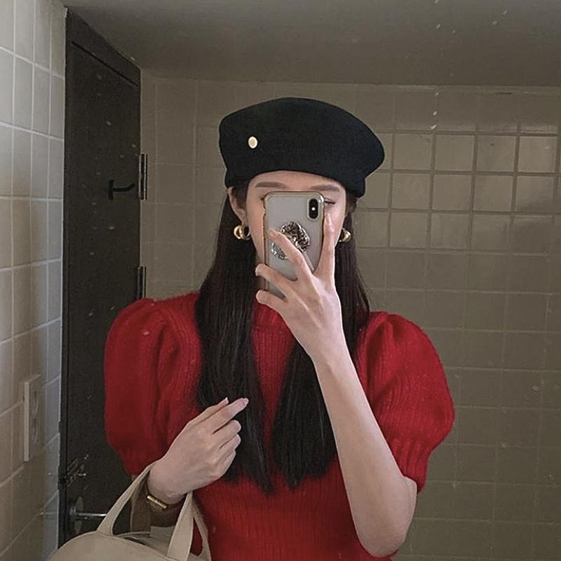 春 コーデ レディース ファッション オシャレ アイテム カワイイ コーデ シンプル きれいめ ナチュラル 上品カジュアル 女性用 婦人服 黒 ウール ベレー 帽子 秋 レトロ フレグラン フレンチ 画家帽 8,223円