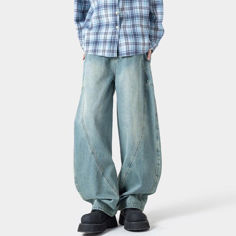 春 コーデ メンズ 用 服 シンプル ファッション オシャレ 大人 かっこいい 大きいサイズ ストリート 紳士服 黒 ジーンズ メンズ ベルベット アメリカン ストリート ワイド レッグ パンツ ストレート