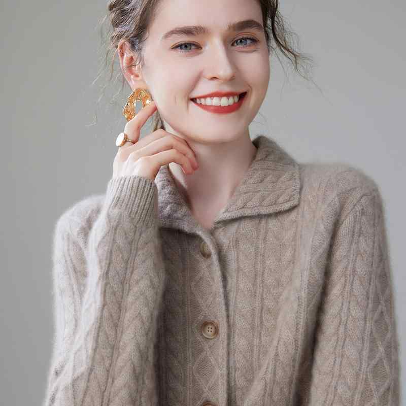 春 コーデ レディース ファッション オシャレ カワイイ シンプル きれいめ ナチュラル 上品カジュアル 婦人服 ニット カーディガン コート 厚手 ゆったり 無地 アウター セーター |リコット