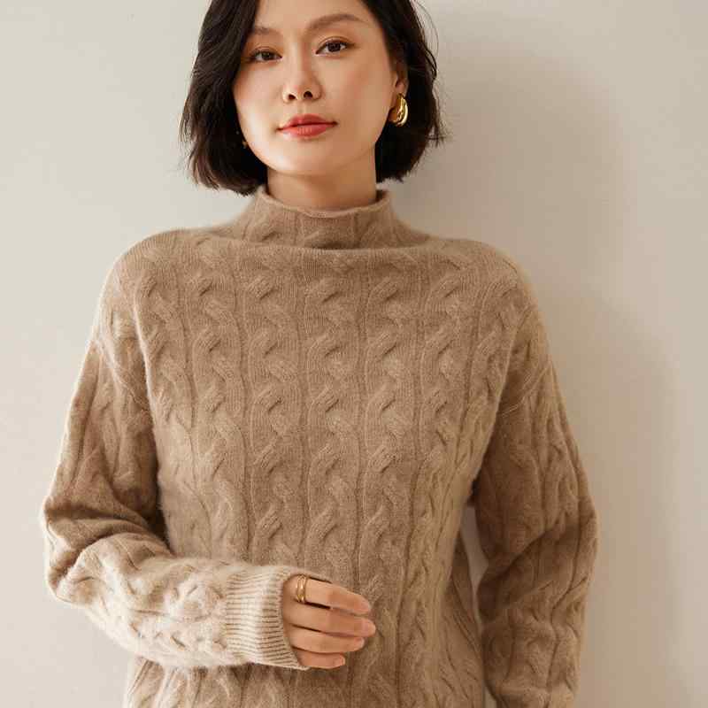 春 コーデ レディース 流行り物 オシャレ カワイイ   分かりやすい 好いたらしいめ 自然的 雅びやか心地よい お上さん服 タートルネック スウェーター ティーシャツ パイル 色合い 捻じれ 編み物 プルオーバー ハイエンド スウェーター