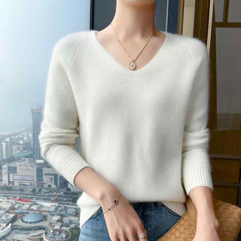 春 コーデ レディース 流行り物 オシャレ カワイイ   分かりやすい 好いたらしいめ 自然的 雅びやか心地よい お上さん服 スウェーター Vのど首 長袖 ティーシャツ 襟 軍事基地