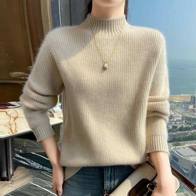春 コーデ レディース 流行り物 オシャレ カワイイ   分かりやすい 好いたらしいめ 自然的 窈窕たる心地好い 亭主もち服 二分の一 タートルネック プルオーバー ティーシャツ 編み物 軍事基地 ぬい目 プルオーバー トップス-レディースファッション