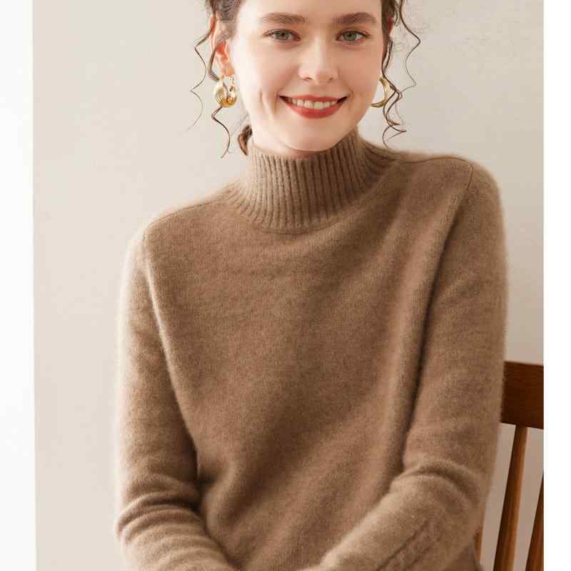 春 コーデ レディース 流行り物 オシャレ カワイイ   分かりやすい 好いたらしいめ 自然的 雅びやか心地よい お上さん服 分かりやすい ホンブルグ帽 スウェーター 二分の一 タートルネック スウェーター ゆったり 朦々たる 長袖 羊毛 編み物 下つ方