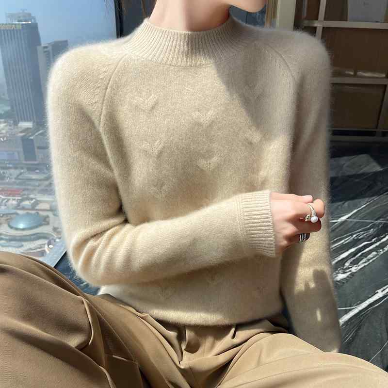 春 コーデ レディース 流行り物 オシャレ カワイイ   分かりやすい 好いたらしいめ 自然的 雅びやか心地よい お上さん服 二分の一 タートルネック スウェーター ティーシャツ ソリッドカラー 編み物 スウェーター
