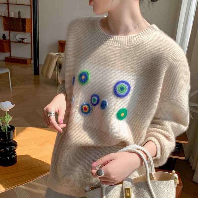 春 コーデ レディース ファッション オシャレ カワイイ シンプル きれいめ ナチュラル 上品カジュアル 婦人服 セーター ラウンドネック ソフト |リコット