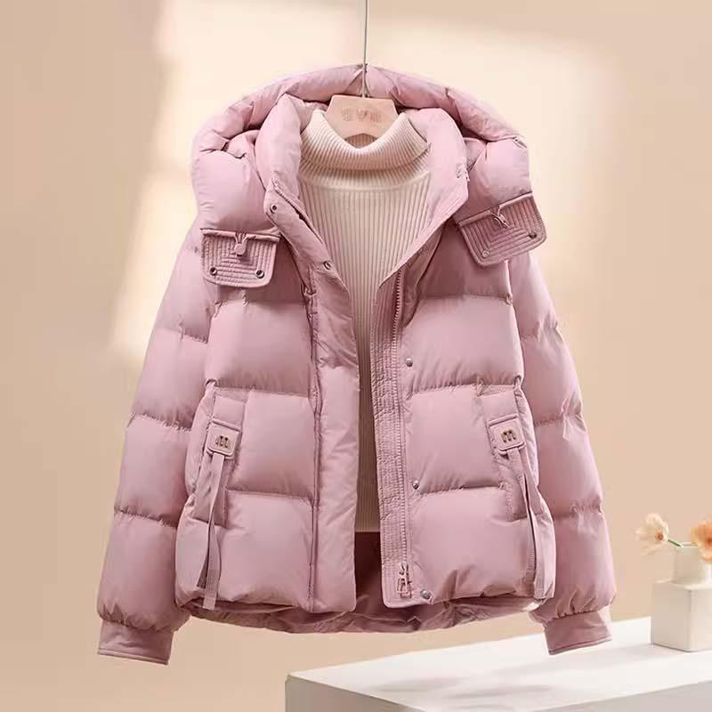 春 コーデ レディース ファッション オシャレ カワイイ シンプル きれいめ ナチュラル 上品カジュアル 婦人服 ピンク ダウン コットン ジャケット 防寒 |リコット