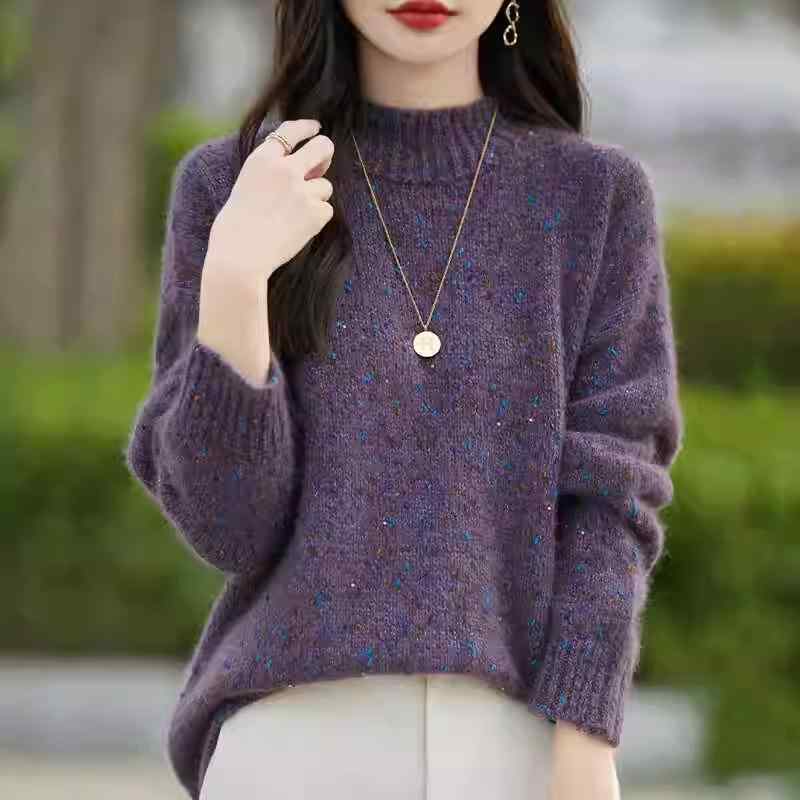 春 コーデ レディース ファッション オシャレ カワイイ シンプル きれいめ ナチュラル 上品カジュアル 婦人服 ハイエンド セーター 厚手 ニット ウール ボトム