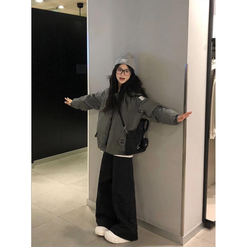 春 コーデ レディース ファッション オシャレ カワイイ シンプル きれいめ ナチュラル 上品カジュアル 婦人服 防寒 ジャケット 厚手 パーカー コットン ジャケット フード付き グレー |リコット