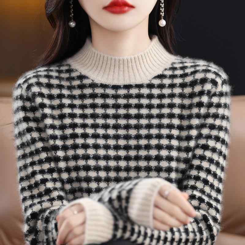 春 コーデ レディース ファッション オシャレ カワイイ シンプル きれいめ ナチュラル 上品カジュアル 婦人服 ハーフ タートルネック レイヤリング シャツ 厚手 インナー ニット トップス 大きいサイズ セーター