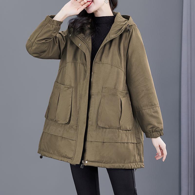 春 コーデ レディース ファッション オシャレ カワイイ シンプル きれいめ ナチュラル 上品カジュアル 婦人服 厚手 パーカー ゆったり 防寒 コットン カジュアル ジャケット